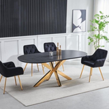 Eettafel 'Ophelia' 200cm Ovaal — Poten in Goudkleur