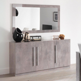 Dressoir Greta - 156cm - 3 Deuren - Grijs Hoogglanslak