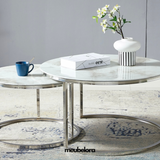 Salontafel 'Lera' 80-60cm Rond — Poten in Zilverkleur