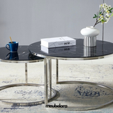 Salontafel 'Lera' 80-60cm Rond — Poten in Zilverkleur