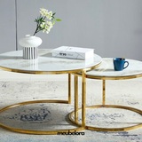 Salontafel 'Lera' 80-60cm Rond — Poten in Goudkleur