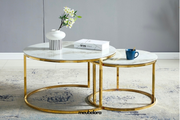 Salontafel 'Lera' 80-60cm Rond — Poten in Goudkleur