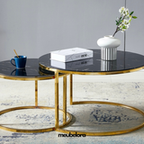 Salontafel 'Lera' 80-60cm Rond — Poten in Goudkleur