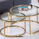 Salontafel 'Lera' 80-60cm Rond — Poten in Goudkleur