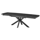 Uitschuifbare tafel 'Hestia' 180-220 cm Deens Ovaal Steen Zwart