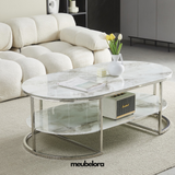 Salontafel 'Ena' 130cm Ovaal — Poten in Zilverkleur