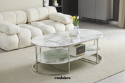 Salontafel 'Ena' 130cm Ovaal — Poten in Zilverkleur