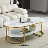 Salontafel 'Ena' 130cm Ovaal — Poten in Goudkleur