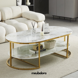 Salontafel 'Ena' 130cm Ovaal — Poten in Goudkleur