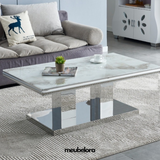 Salontafel 'Versus' 120cm Rechthoek — Poten in Zilverkleur