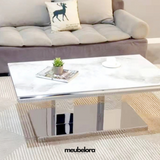 Salontafel 'Versus' 120cm Rechthoek — Poten in Zilverkleur