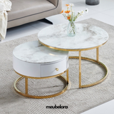 Salontafel 'Lera' Tweedelig 80-60cm — Poten in Goudkleur