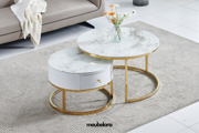Salontafel 'Lera' Tweedelig 80-60cm — Poten in Goudkleur