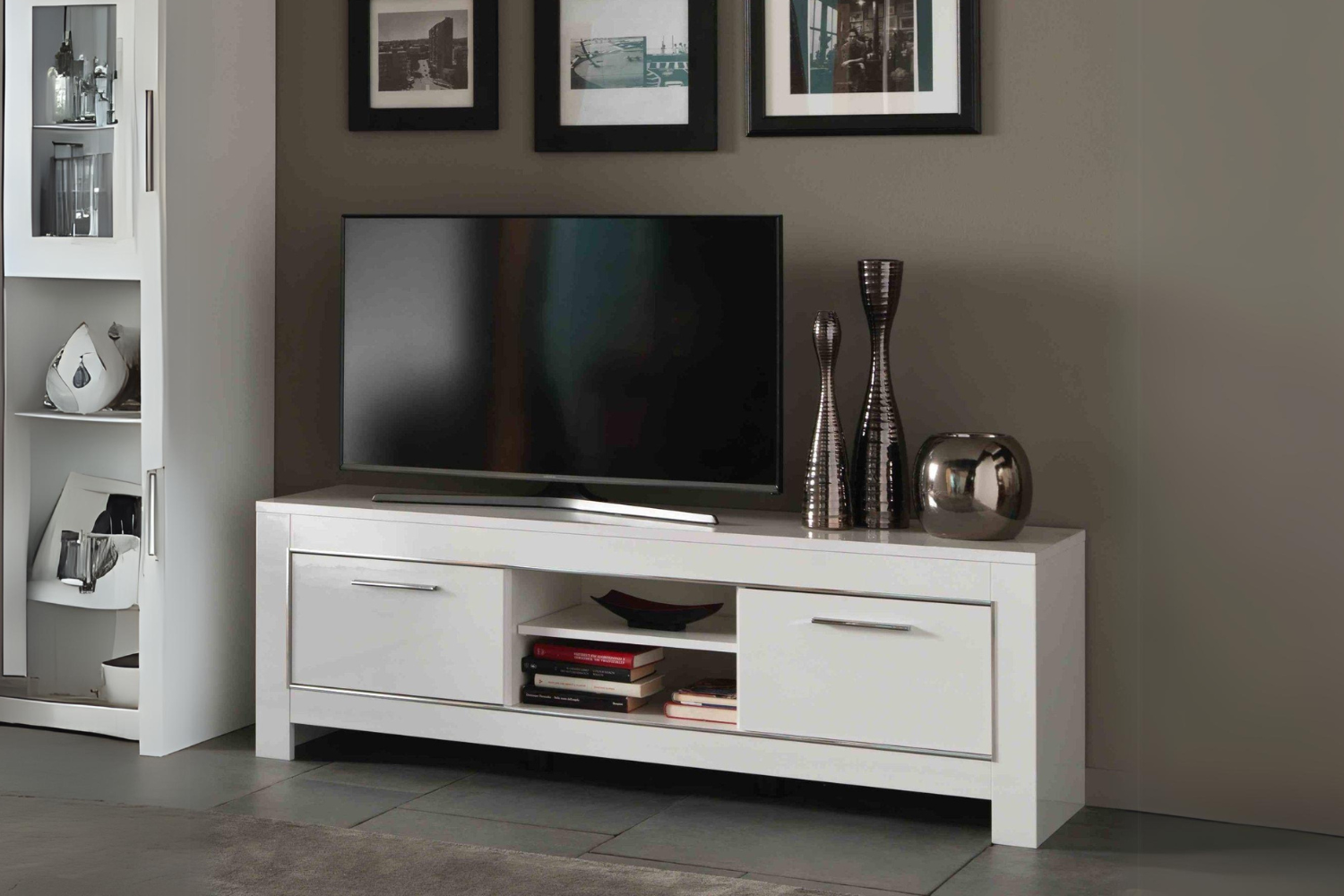 Tv-Meubel Modena - 160cm - Wit Hoogglanslak