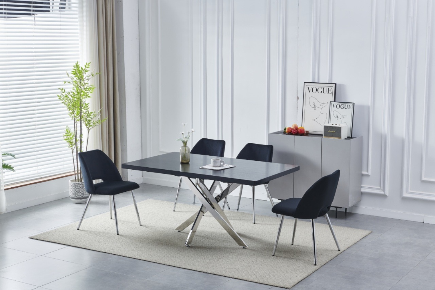 Eettafel 'Olivia' 180cm — Poten in Zilverkleur