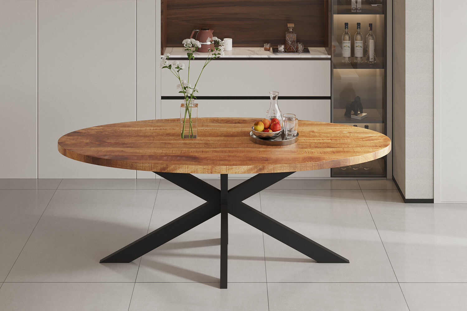 Eettafel 'Alexa' 200cm Ovaal — Mango Hout