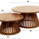 Salontafel Tweak Conisch — Set van 2 — Zand Mangohout