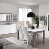 Dressoir Greta - 208cm - 4 Deuren - Grijs Wit Hoogglanslak