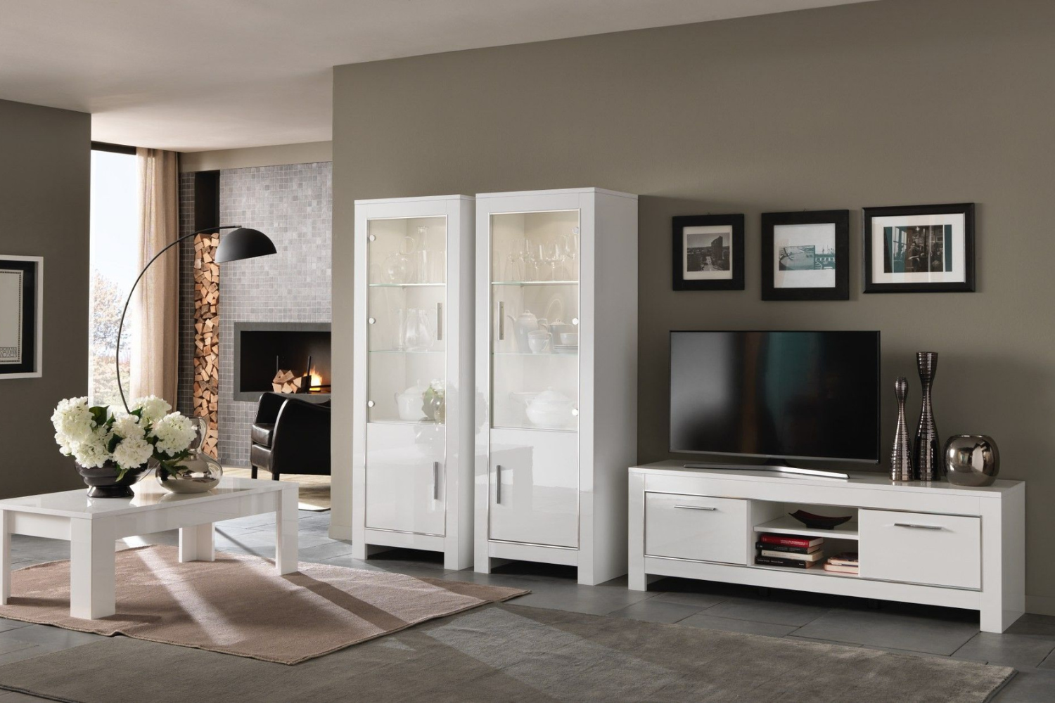 Tv-Meubel Modena - 160cm - Wit Hoogglanslak