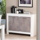 Dressoir Modena - Witte Betonkleurige Hoogglanslak