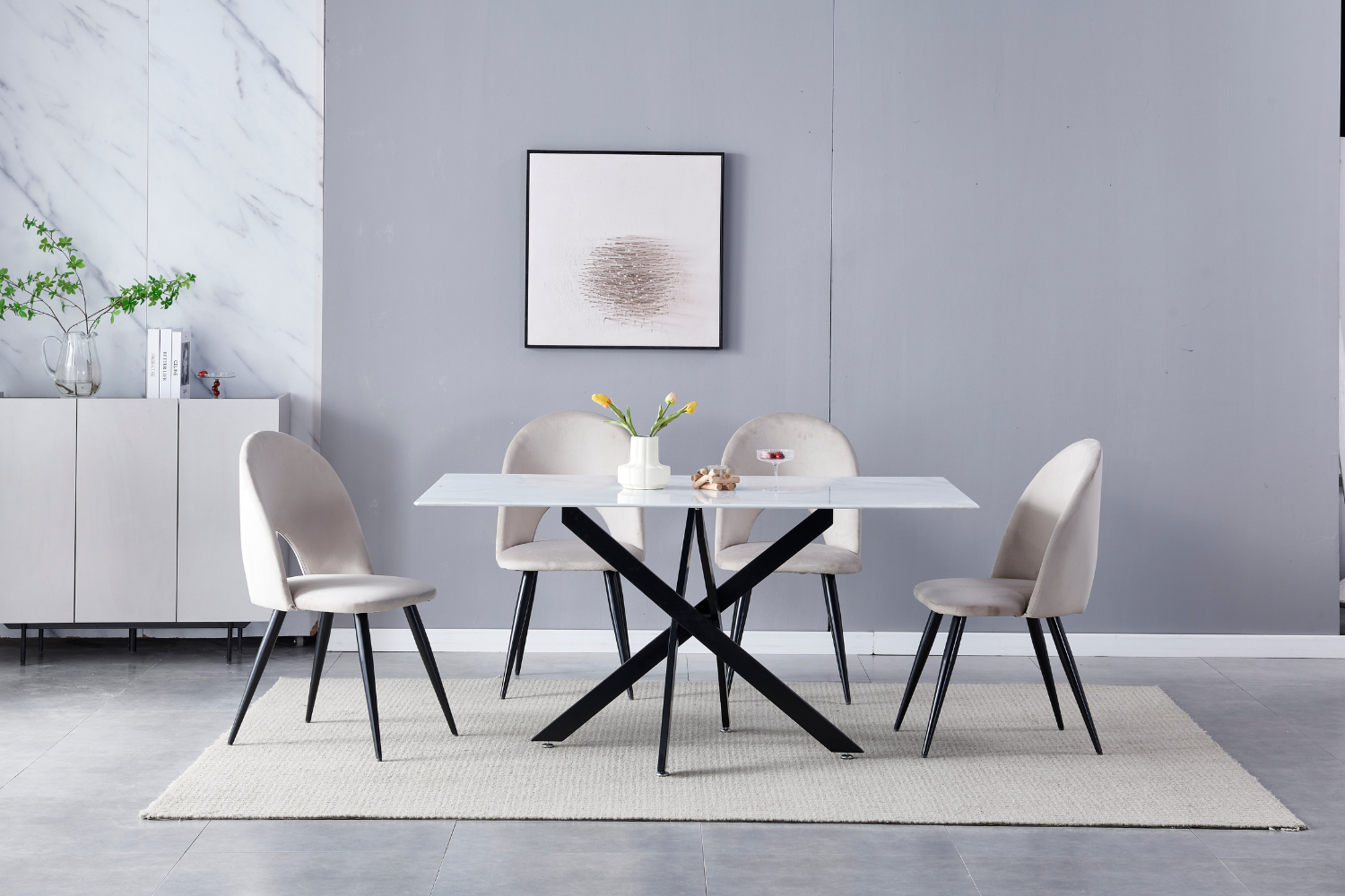 Eettafel 'Olivia' 180cm — Poten in Zwart