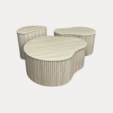 Salontafelset Trio Luma – Sculpturaal Design in Marmer