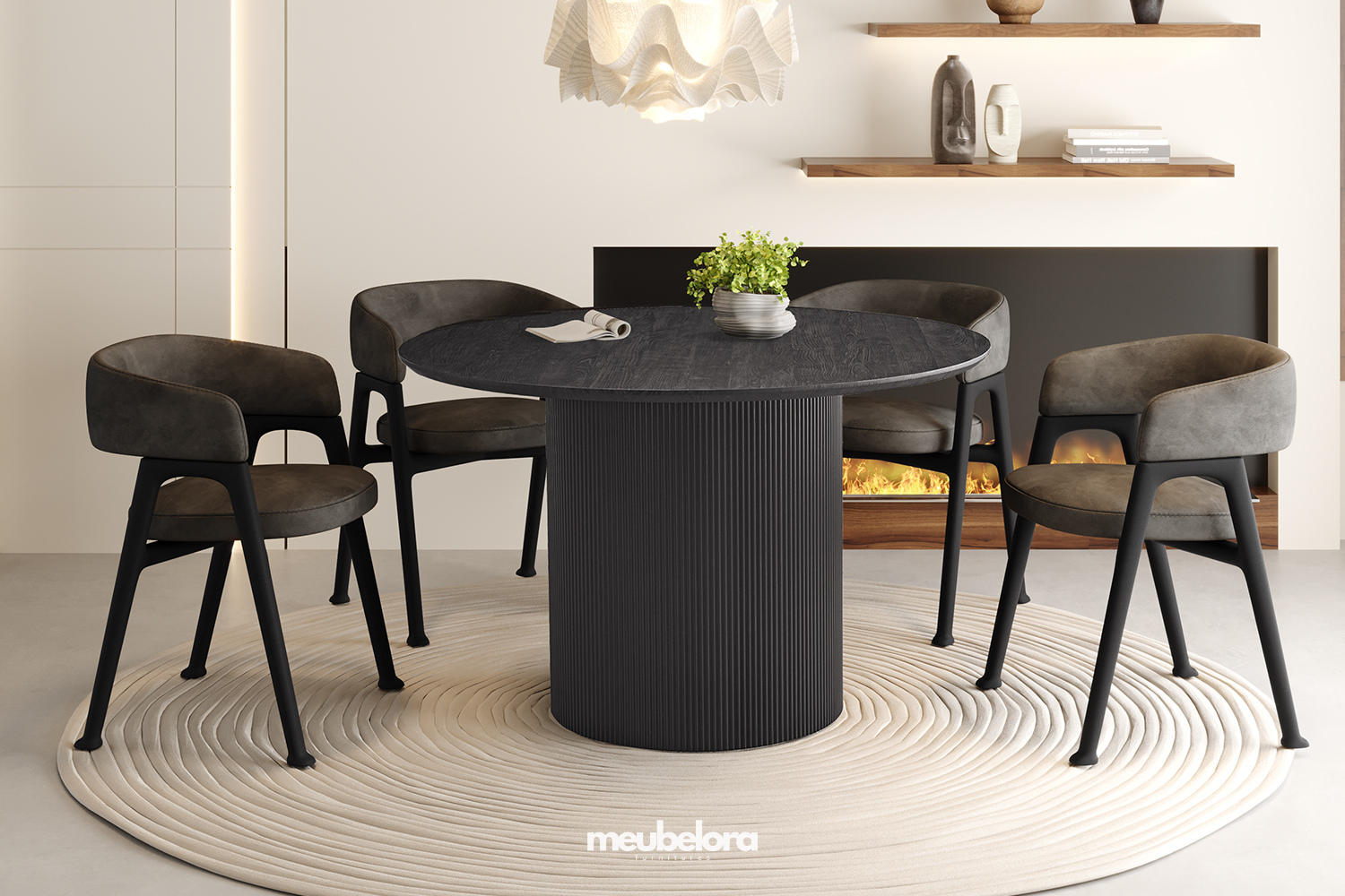 Eettafel 'Lagos' Rond — Donkerbruin