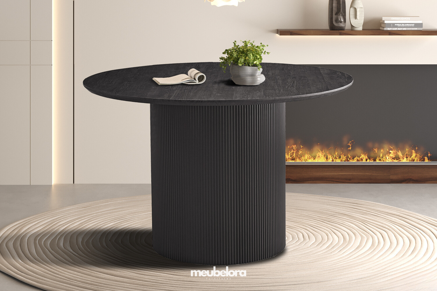 Eettafel 'Lagos' Rond — Donkerbruin