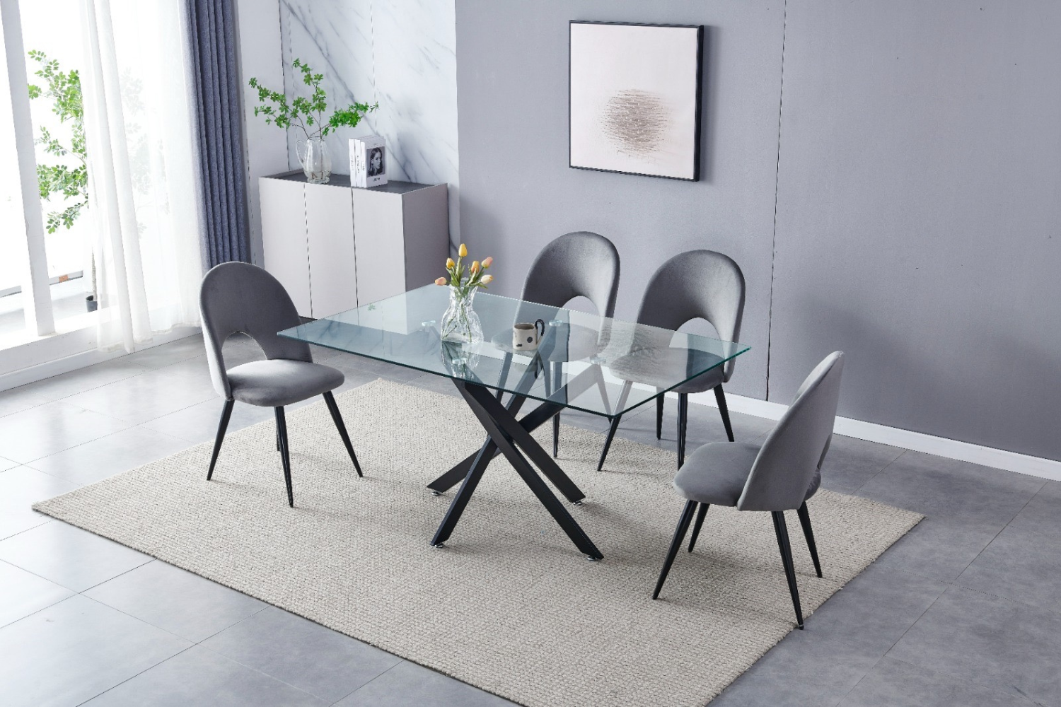 Eettafel 'Olivia' 150cm — Poten in Zwart