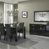 Dressoir Rome - 220cm - 3 Deuren 3 Lades - Zwart Hoogglanslak 