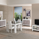 Dressoir Modena - Witte Betonkleurige Hoogglanslak