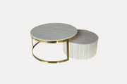 Salontafelset Veda Gold – Luxe Marmer met Gouden Accenten