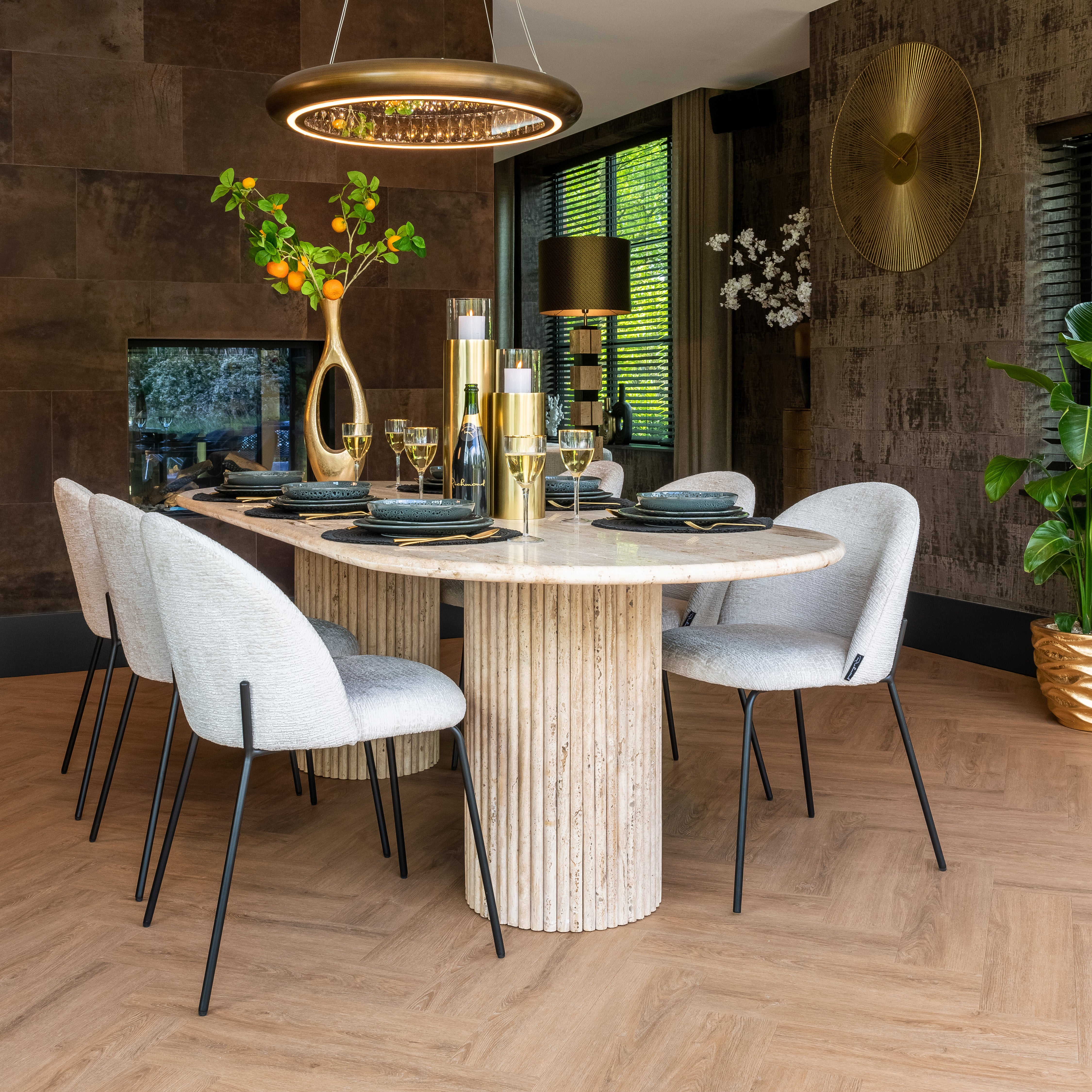 Ovale Eettafel La Cantera Travertin – 240 x 110 cm