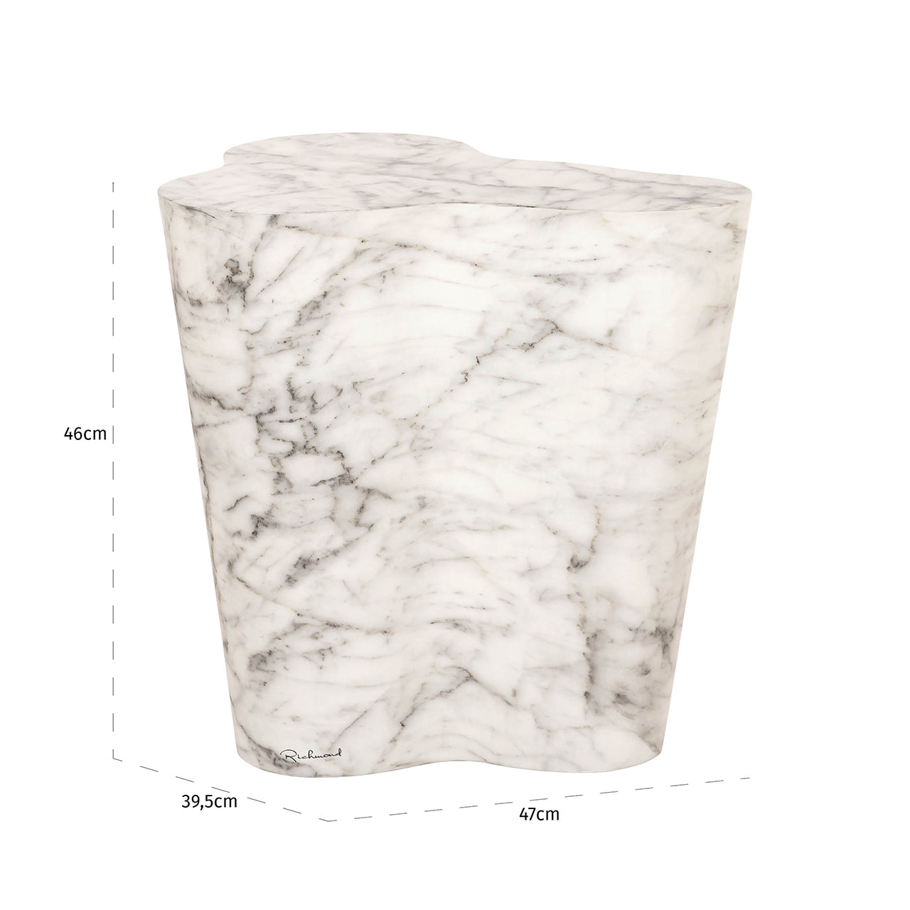 Bijzettafel Rockyard faux wit marmer indoor/outdoor (White)
