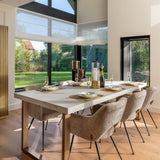 Eettafel Whitebone – 235 x 100 cm  Visgraat eikenhout Kleur Verona Grey