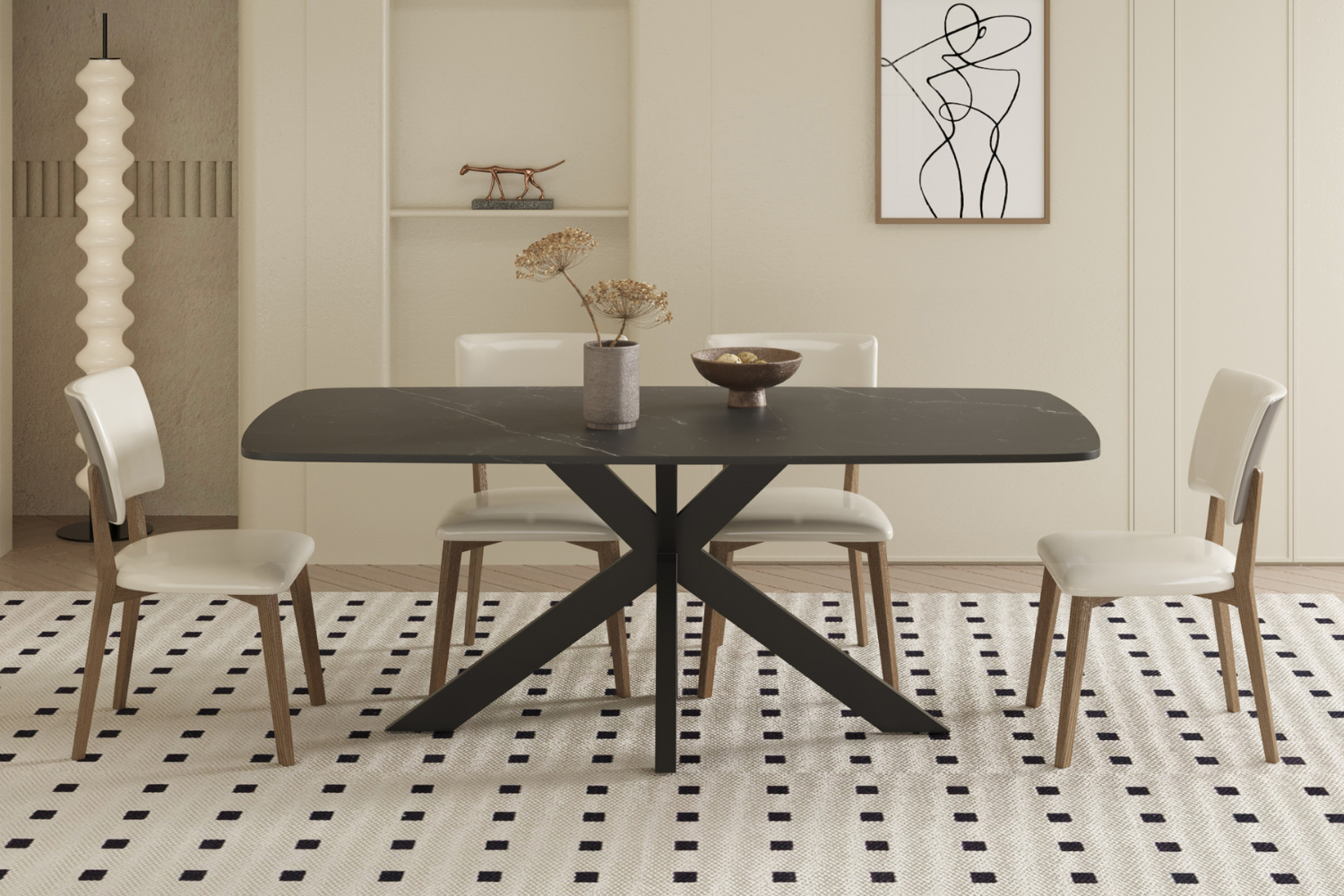 Eettafel 'Apollo' 180cm — Deens Ovaal Zwart