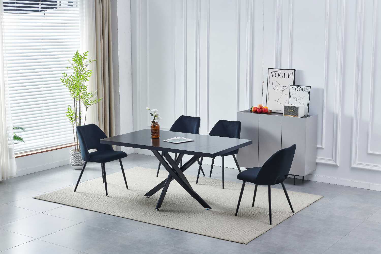 Eettafel 'Olivia' 180cm — Poten in Zwart