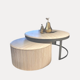 Salontafelset Veda Noir – Zwart Metaal en Marmer