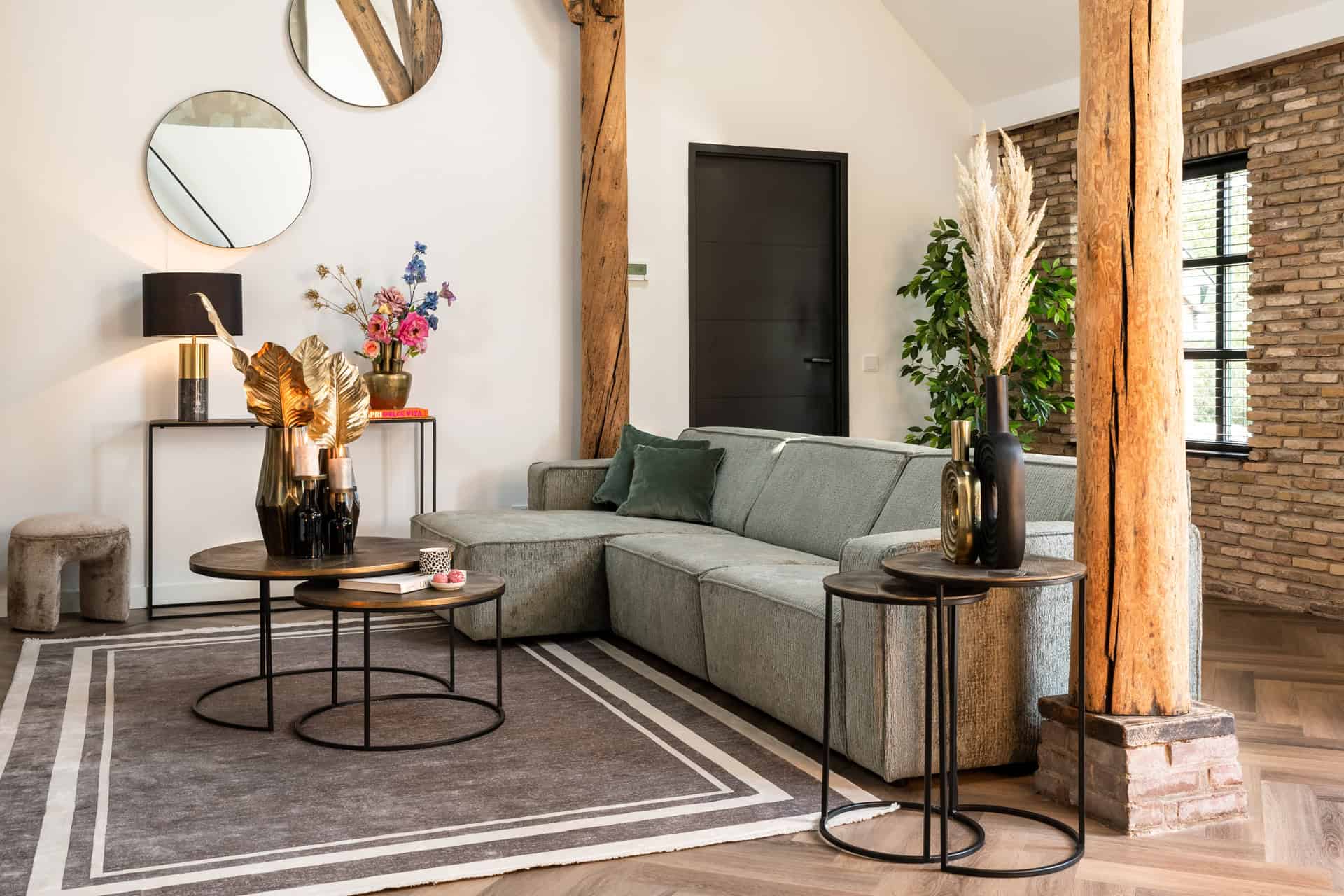 Bijzettafel Tulum set van 2 (Brushed Gold)