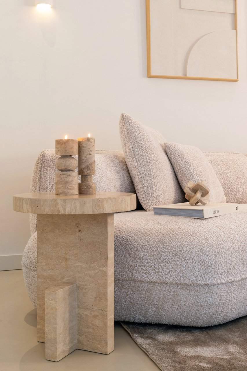 Bijzettafel Biltmore Italian Travertine (Beige)