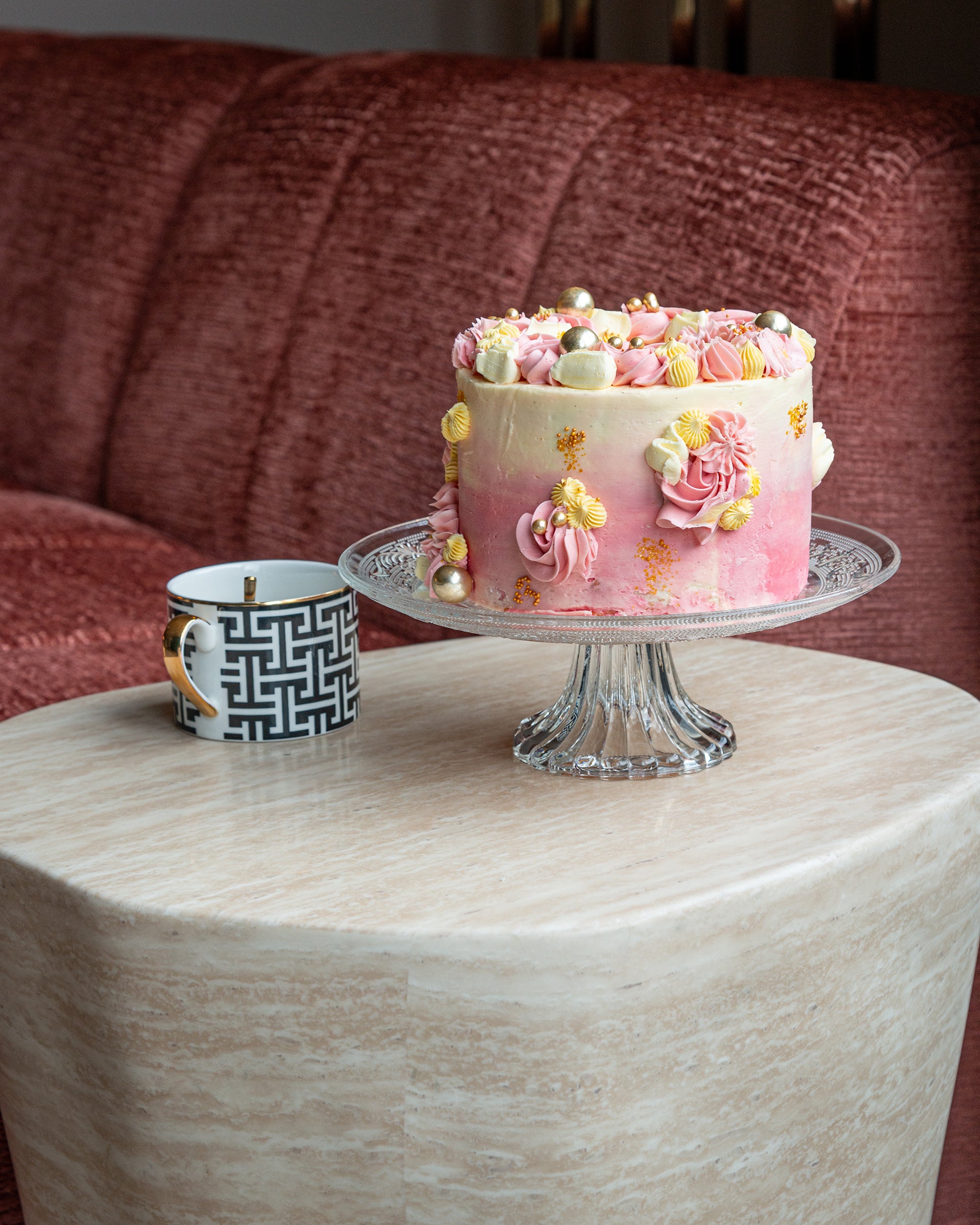 Bijzettafel Fictus Travertine faux (Beige)