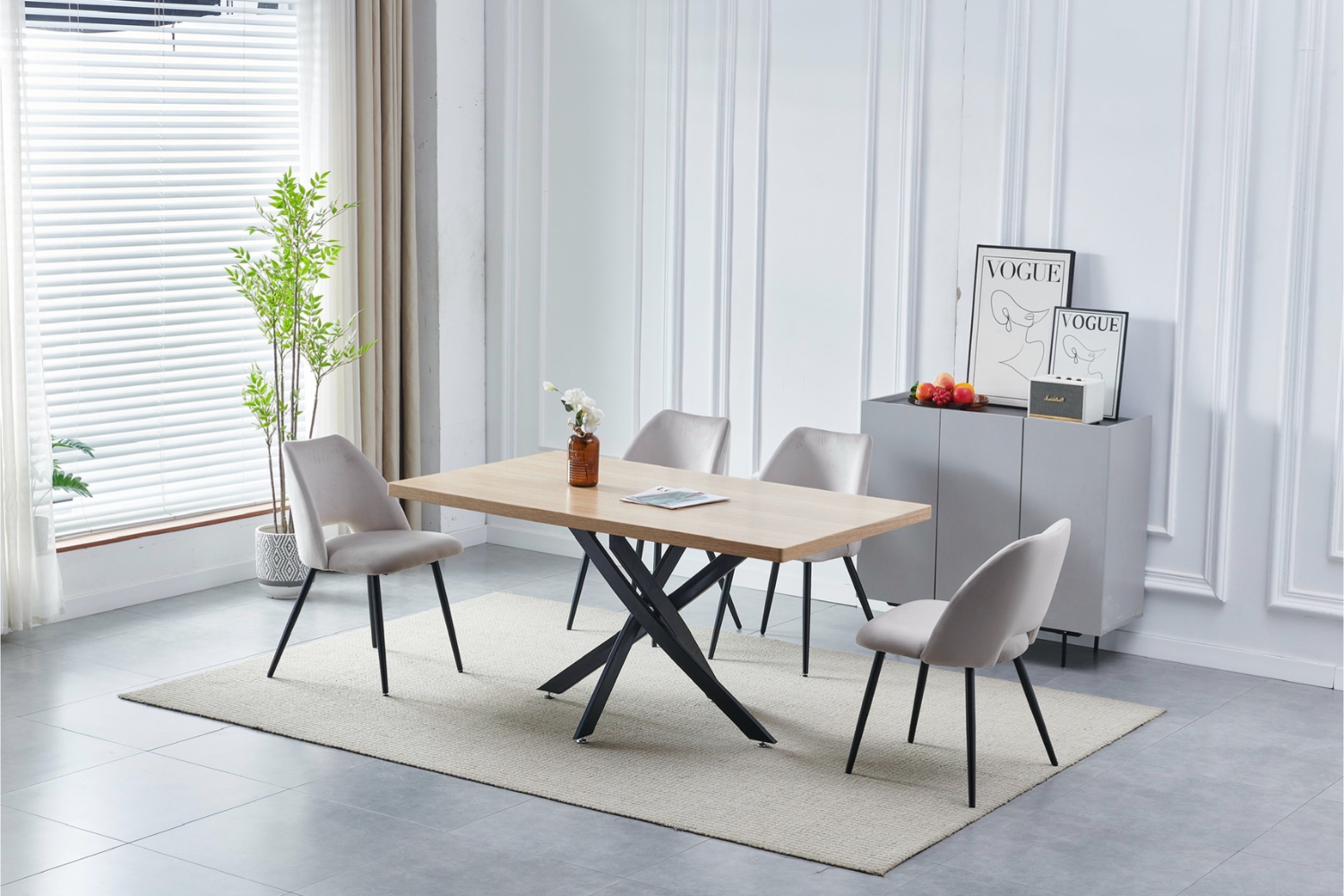 Eettafel 'Olivia' 150cm — Poten in Zwart