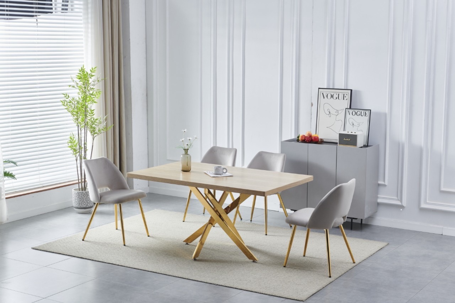 Eettafel 'Olivia' 150cm — Poten in Goudkleur