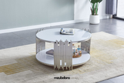 Salontafel 'Rome' 90cm Rond — Poten in Zilverkleur