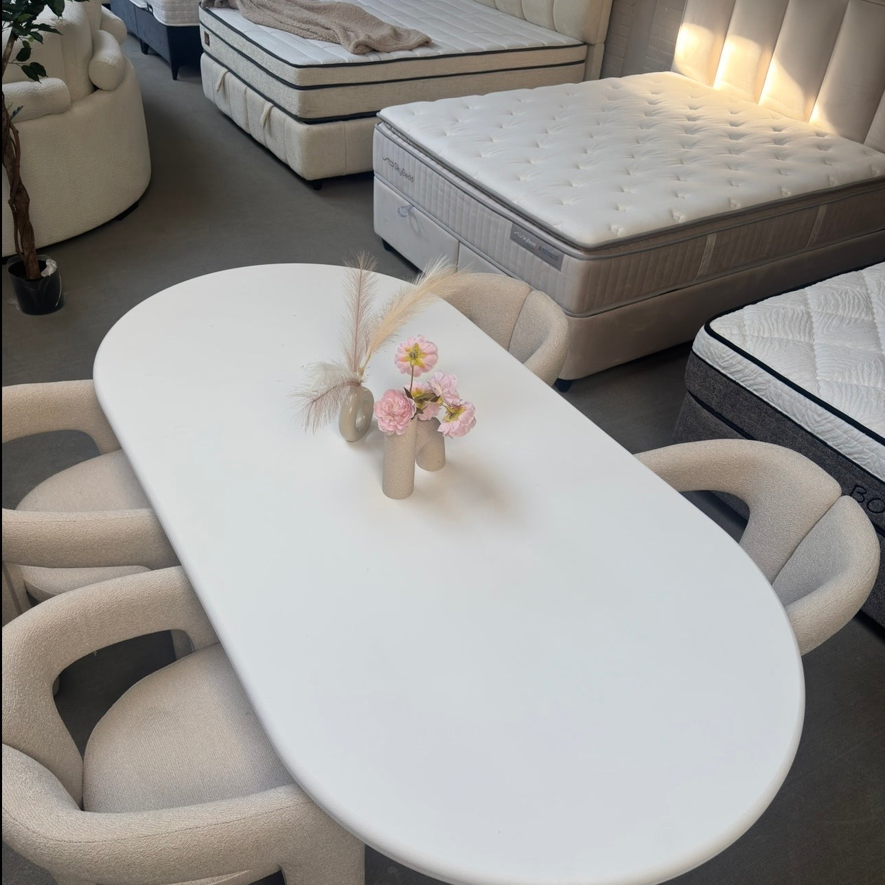OUTLET | Eettafel + 4 Stoelen | Wit