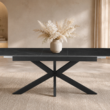 Uitschuifbare tafel 'Hestia' 180-220 cm Deens Ovaal Steen Zwart