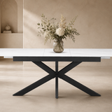 Uitschuifbare tafel 'Hestia' 180-220 cm Deens Ovaal Steen Wit