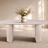 Tafel 'Lagos' 200 cm Ovaal Decor Travertin Beige
