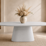 Tafel 'Tavira' 220 cm Ovaal Cement Wit