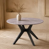 Tafel 'Apollo' 110 cm Rond Glanzend Steen Italian Grijs